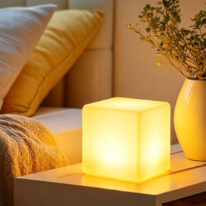 16-Inch LED Cube Chair, Rechargeable Outdoor LED Furniture, RGB