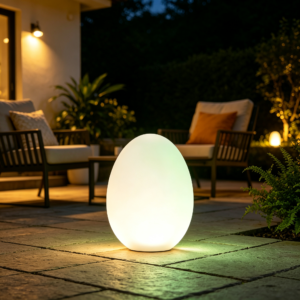 8" Rechargeable Egg Light with Remote, RGB and IP44 Waterproof