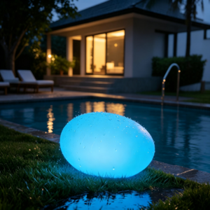 6" Pebble Oval Night Light, RGB USB Powered Remote Control Mood Lamp