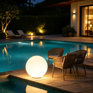 14" Outdoor LED Ball Lamp, IP44 Waterproof and Remote Control RGB